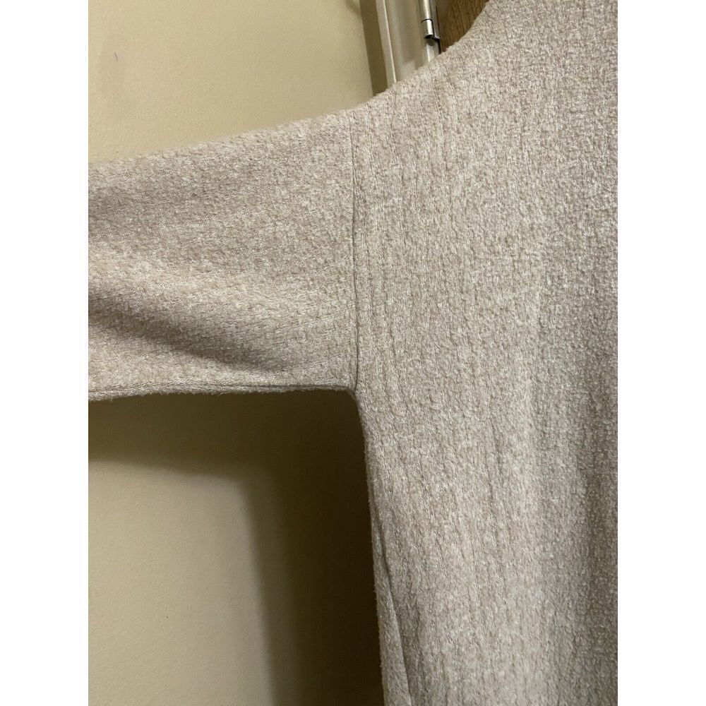 ZARA TRAFALUC HIGH LOW SWEATER SHORT SLEEVE OVERSIZED WOMENS SIZE SMALL BEIGE - Picture 8 of 10